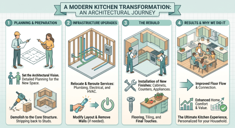 Full kitchen remodel with a new layout